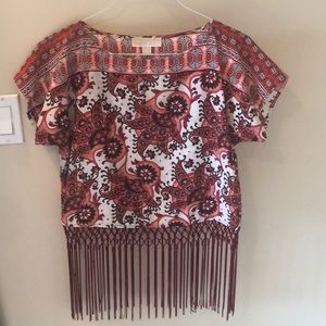 Michael Kors brand new boho paisley coral top